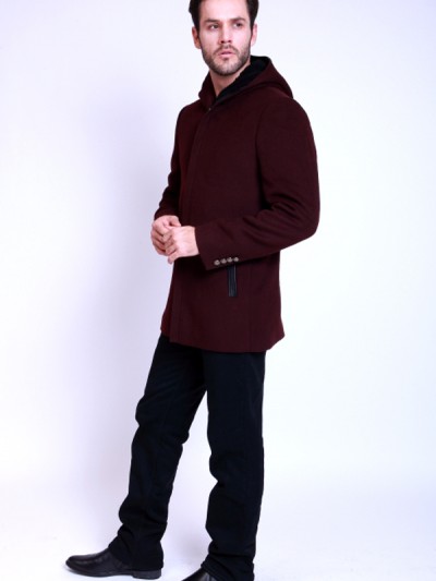 006-111H (7)_2 Men's Overcoat Maroon