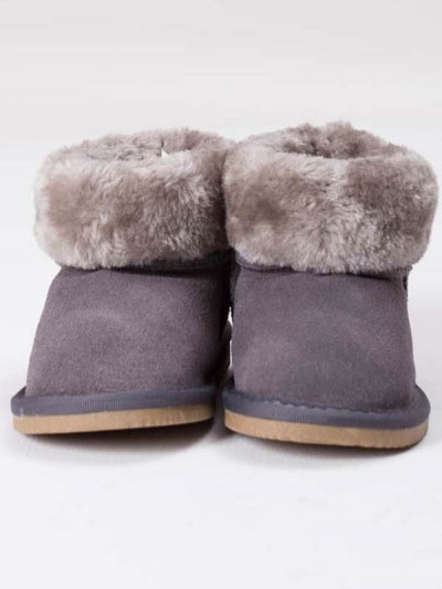 Fur Ankle Boots Grey