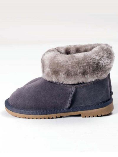 Fur Ankle Boots Grey