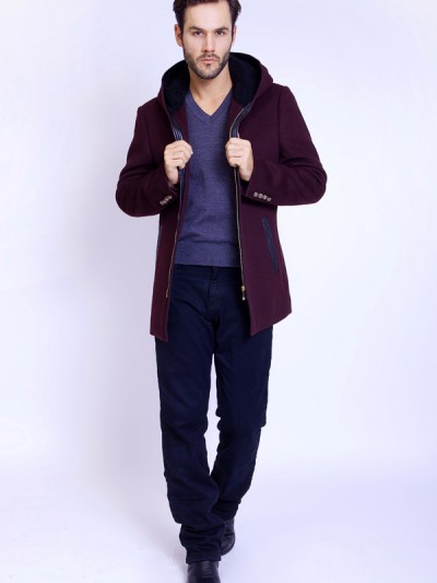 IMG_0775#_2 Men's Overcoat Maroon